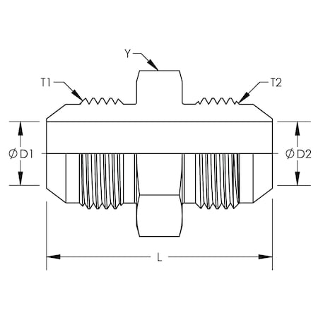 World Wide Fittings JIC Large Hex Union Stainless Steel 2403LHX04X04SS